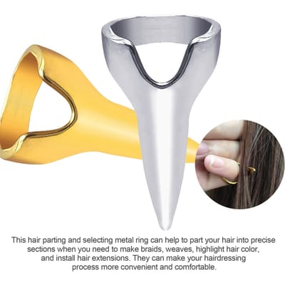 20 STUKS Metalen Haarsectie Ring Haarscheiding en Selectie Tool Nagels Metalen Ring voor Sectioneren Vlechten Haar yellow