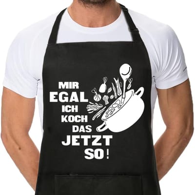 Dailygoody - Keukenschort voor heren - Grappig schort met 2 zakken - Waterdicht en verstelbaar - Koken en bakken - Geschikt voor thuis en restaurant