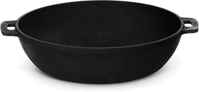 Gietijzeren Braadpan - Stoofpan Ovenschaal - Langzaam Koken - Gelijkmatige Warmteverdeling - 26 cm Diameter - Zwart