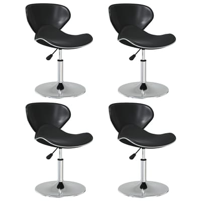 vidaXL - Eetkamerstoelen - 4 - st - kunstleer - zwart