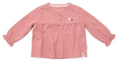Little Dutch Shirt lange mouw - Maat 74 - T-shirt Meisjes - Pink Blush, Roze - Fairy Garden Newborn