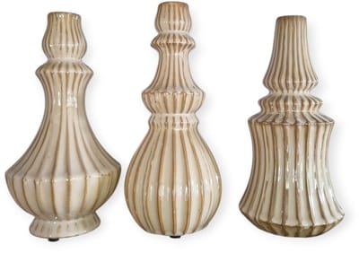 Daan Kromhout – Set van 3 – Vazen – Bloemenvaas – Majestic – Sand – Keramiek – M – 13x25cm