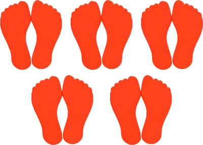MDsport - Markeervoeten - 5 paar voetjes - Vloermarkering - Set van 5 - Rood