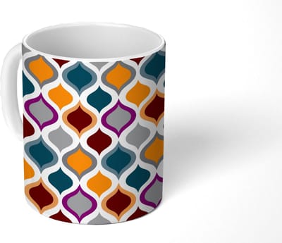 Mok - Koffiemok - Retro - Lijn - Patroon - Mokken - 350 ML - Beker - Koffiemokken - Theemok