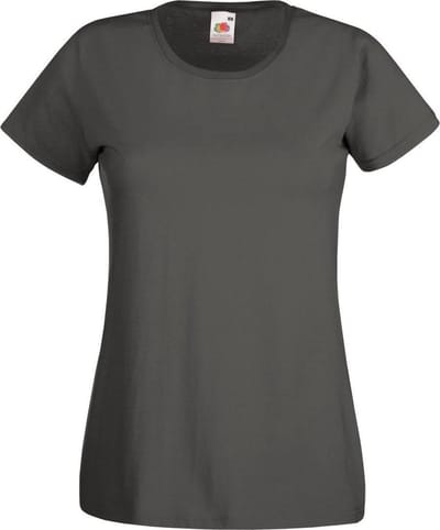 Fruit of the Loom Dames/vrouwen Lady-Fit Valueweight Short Sleeve T-Shirt (Pak van 5) (Licht Grafiet)
