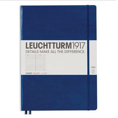 Leuchtturm1917 Notitieboek XL - Master Slim Gelinieerd - Navy Blue