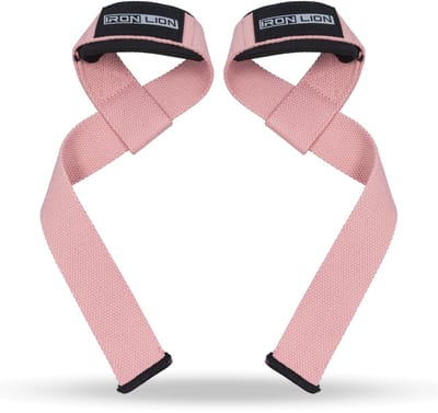 Iron Lion Lifting straps roze - Lifting grips extra grip - Deadlift straps - Lift straps voor powerlifting, fitness en krachtraining - 2 stuks