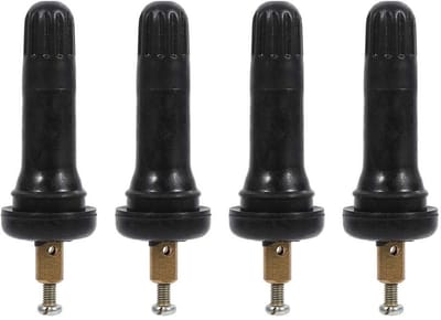 Dailygoods- Ventielstammen 4 Stuks - Bandenspanningscontrolesysteem - TPMS Sensor - Rubber & Koper - Zwart - 6 cm Lengte - Bandenklep