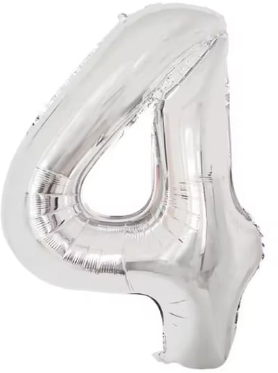 CHPN - Folieballon - 4 jaar - 70CM - Cijferballon - Zilveren ballon - Ballon - Feestdecoratie - Verjaardag - Party - Verjaardag - 4 - Vier - Zilveren cijfer ballon