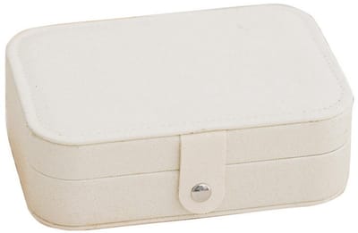 GELLDG Sieradendoos - Kleine sieradendoos - Stijlvolle sieradenorganizer - Oorbellenorganizer - Reissieradendoos - Ideaal cadeau voor vrouwen en meisjes - Wit