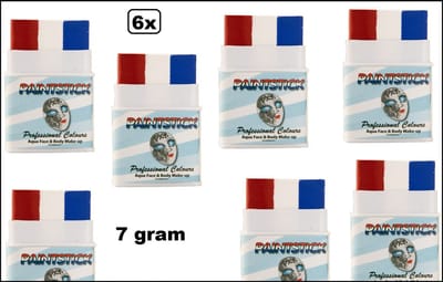 6x PXP Professional colours mini stick 7 gram Holland - EK WK voetbal sport thema feest festival schmink