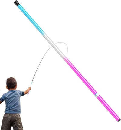 Telescopische hengel - Intrekbare hengel - Vissen op garnalen - Ultradun en licht - Tot 35 meter - IJsblauw roze
