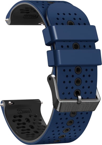 Siliconen bandje - geschikt voor Garmin Vivoactive 4 / Venu 3 / Venu 2 / Forerunner 255 / Forerunner 265 / 570 (47mm) - donkerblauw-zwart
