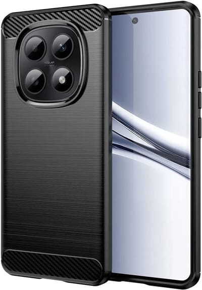 Geborsteld TPU Hoesje Geschikt voor Xiaomi Poco M8 - Beschermhoes - Back Cover - Case Flexibel TPU - Stijlvol Carbon - Dun - Zwart