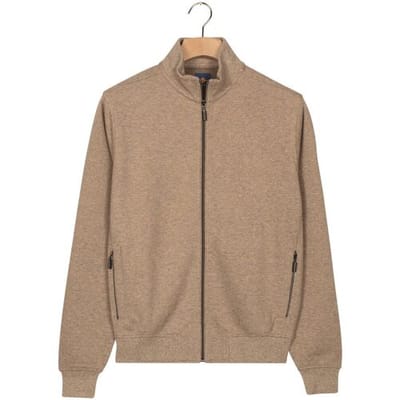 Baileys Vest Faux-Uni Sweat Cardigan Zip Cotton Blend Taupe / male