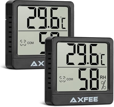 Dailygoody - Mini LCD-thermometer - Draadloos - Betrouwbare nauwkeurigheid - Zwart - Hygrometer - Ideaal voor babykamer en kantoor - 2 stuks