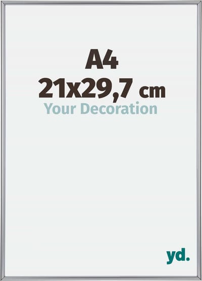 Your Decoration - Fotolijst A4 21x 29,7 cm - Kunststof - Zilver Hoogglans - Annecy