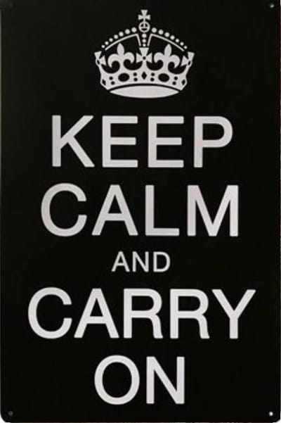 TH Commerce Decoratie Metalen Wandbord - Blijf Kalm - Ga Door - Keep Calm