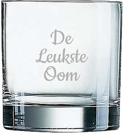 Gegraveerde Whiskeyglas 38cl De Leukste Oom