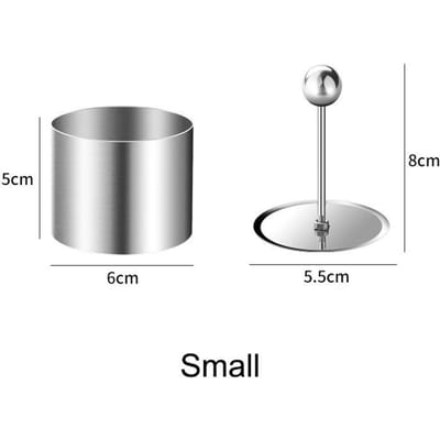 Moule à boules de riz rond en acier inoxydable avec poussoir, anneau à mousse pour gâteau, outils de démoulage facile, moule de fabrication de sushis, presse alimentaire, cuisine gray