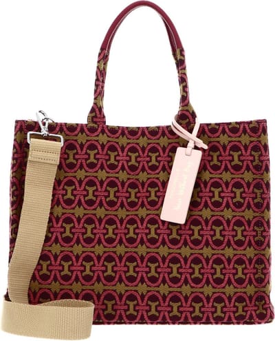 COCCINELLE Handtas Schoudertas Never Without Bag Jacquar Handbag Mul. Pulp Pink / Garnet Red Veelkleurig