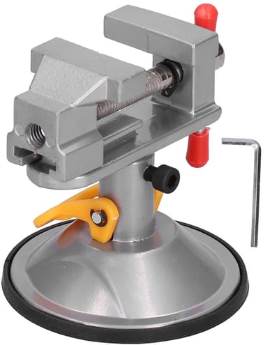 Dailygoods- Bankschroef Mini - Stalen Zuignap - 0-30 mm Verstelbare Klemkracht - Hoogwaardig 45# Staal - Geschikt voor Glad Glasoppervlak - Eenvoudig te Plaatsen