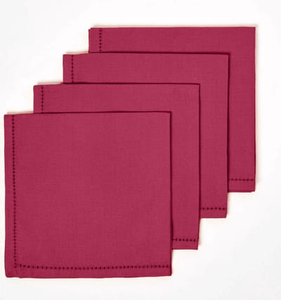 Homescapes katoenen servetten, set van 4, pruim