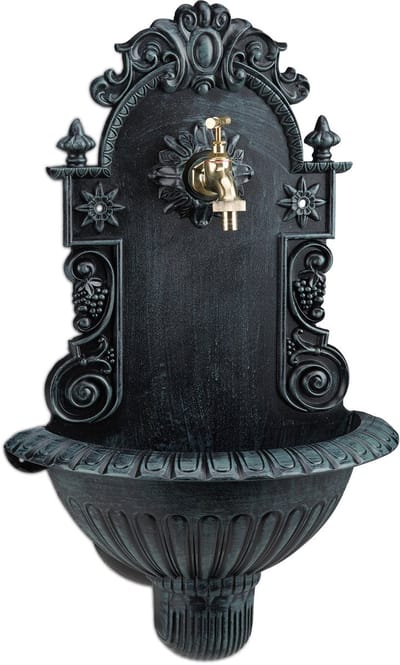 muurfontein antiek - 62 x 38 x 20 cm - tuin - hangend - waterornament buiten