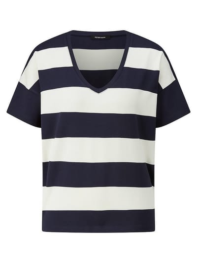 Shirt V-hals Van Peter Hahn blauw