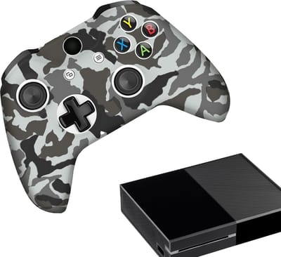 Gadgetpoint - Hoesjes & Skins voor Xbox One - Performance Gaming Case - Soft Grip Covers - Anti-Slip Controller Accessoires - Camo - Grijs