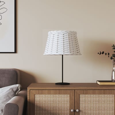 vidaXL - Lampenkap - Ø38x23 - cm - wicker - wit