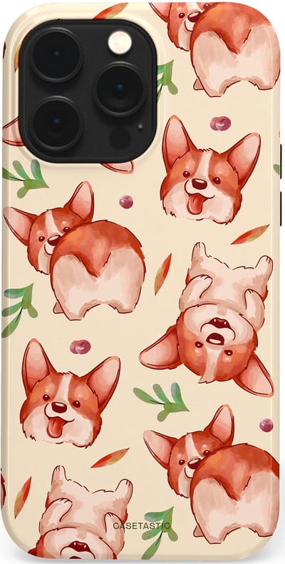 Casetastic Hoesje Geschikt voor Apple iPhone 14 Pro Max Magsafe - Stijlvolle Beschermende Duo-layer Case - Corgipootjes