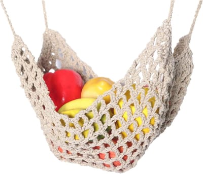 Fruit Hangmat - Bananenhouder Keuken - Keuken Opbergen - Bohemian Stijl - 68 cm Lengte - Natuurlijk
