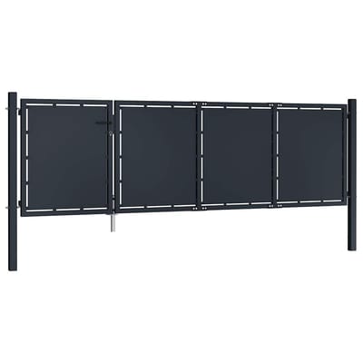 vidaXL Tuinpoort staal 350x75 cm antraciet