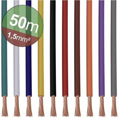 Quadrios 22CW007 Draad 1 x 1.5 mm² Wit, Blauw, Bruin, Oranje, Groen, Geel, Grijs, Violet, Zwart, Rood 1 set(s)
