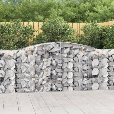 vidaXL - Schanskorven - 3 - st - gewelfd - 400x50x100/120 - cm - ijzer