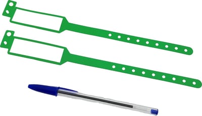 CombiCraft Kunststof Beschrijfbare Polsbandjes Groen - 100 stuks