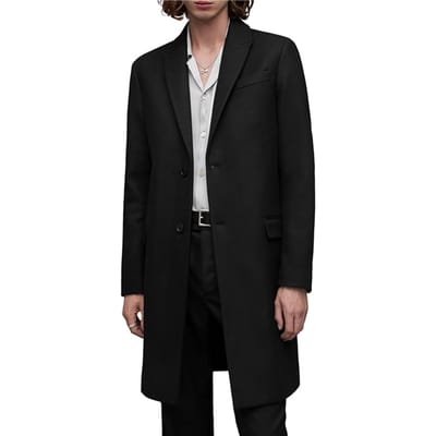 AllSaints Jemison Coat Black Size: 44 | Single Breasted Coats Outlet | Heren | Zwart