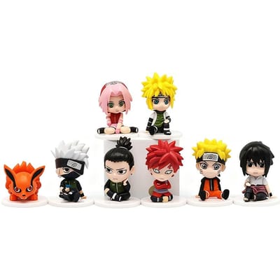 8 Stuks/Set Anime Naruto Figuur Kakashi Sasuke Uchiha Itachi Gaara Haruno Sakura Actiefiguur Q Versie PVC Model Speelgoed voor Kinderen Cadeau black