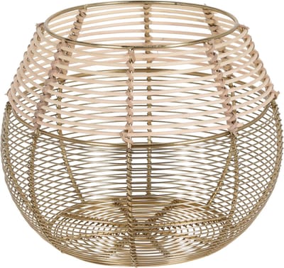 Homestyle Theelichthouder Metaaldraad - Branders - 25x25x21 cm Goud