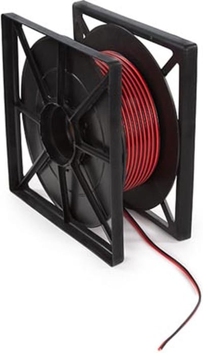 HQ-Power Luidsprekerkabel, OFC, 2 x 0.75 mm², 100 m, rood/zwart, perfect voor geluidsoverdracht