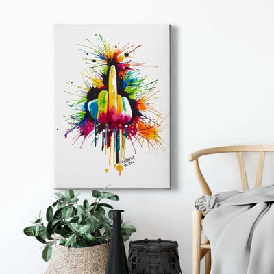 Canvas print DD123170 FuckTheSystem A.S. Création 0,5 x 0,7 m Kleurrijk Kantoor Hal/Gang Keuken Slaapkamer Woonkamer