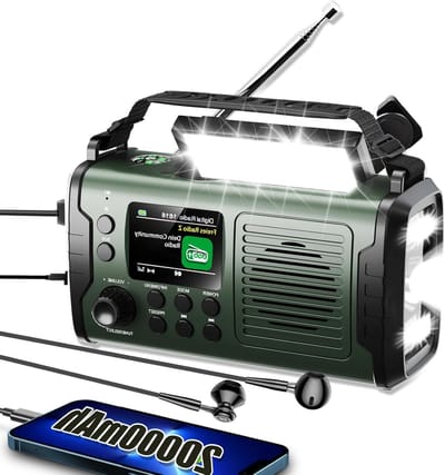Draagbare Noodradio - Outdoor Radio - Noodsituaties en Reizen - 11-in-1 Multifunctioneel - 20.000 mAh - Legergroen
