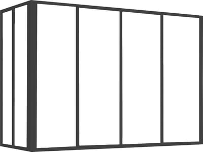 Vente-unique Hoekraam werkplaats van gepoedercoat aluminium - L120 x B60 x H130 cm (B x H) -Zwart - BAYVIEW