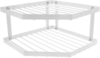 Metalen hoekplank - Keukenrek standaard - Keuken organiseren - Roestbestendig koolstofstaal - 34 x 24 x 13 cm - Zwart