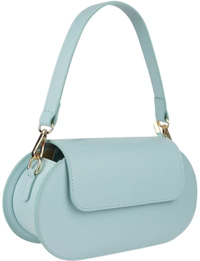Luxe Lederen Schoudertas Dames - Lichtblauw - Handgemaakt in Italië - Elegante Handtas