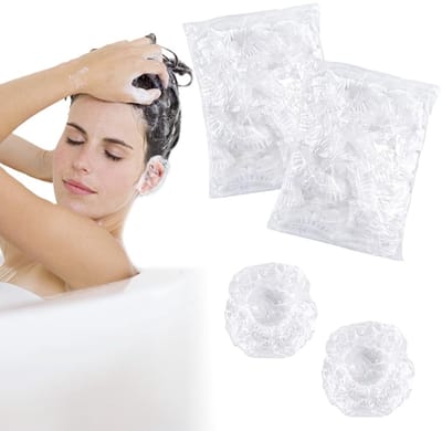 Dailygoods- Oorhoezen 200 Stuks - Wegwerp - Waterdicht - PE - Elastisch - Helder - Douchecaps