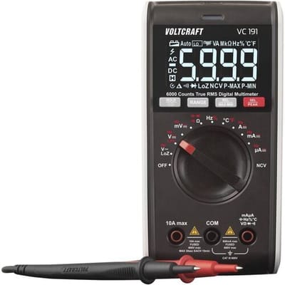 VOLTCRAFT VC191 Multimeter Digitaal LoZ CAT III 600 V Weergave (counts): 6000