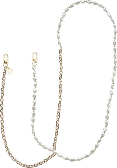 xoxo Wildhearts telefoonkoord - Over The Moon - Lang koord - Geschikt voor iPhone - Geschikt voor Samsung - Universeel - Phone cord - Telefoonketting - Koord voor telefoon - Telefoon hanger parel ketting met gouden schakels