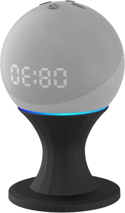 Desktop Stand voor Echo Dot 4 en 5 - Schroefloze Houder voor Speakers en Accessoires, Zwart